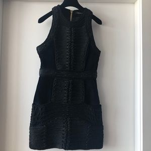 Balmain x H&M Black Hm Rope and Velvet Cocktail Dr